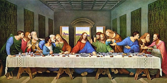 13 Apostel sitzen am Tisch